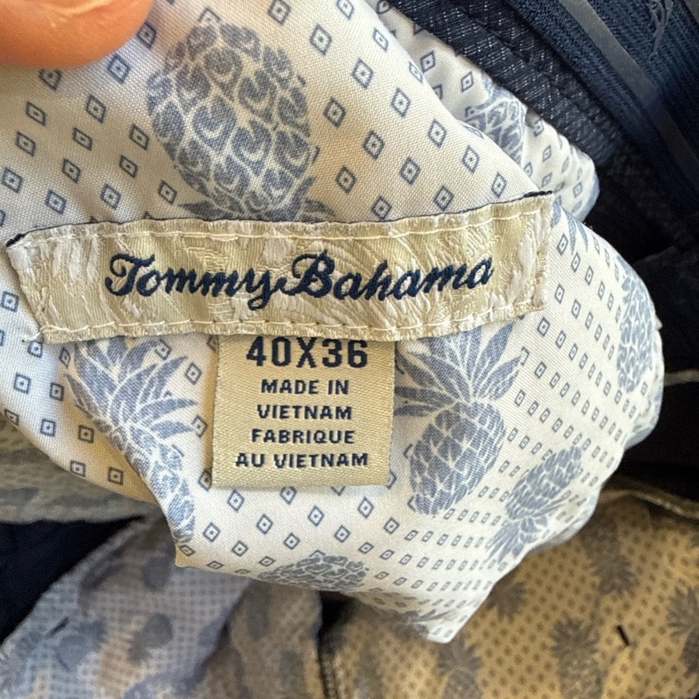 Tommy Bahama Pants Mens 40x36 Blue Performance Golf Casual Textured Chino Travel - Picture 7 of 10